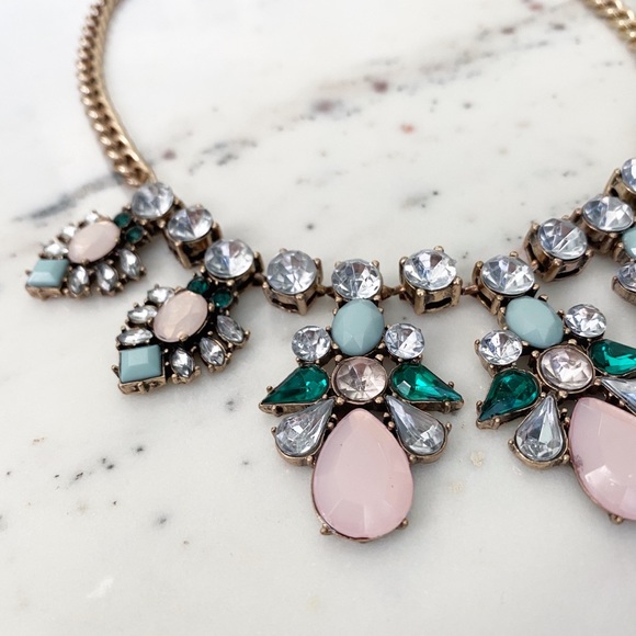 "Elise" Necklace || Pink & Clear Crystal Statement - Picture 8 of 10